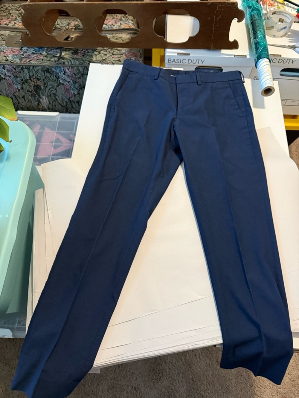Express Men's Navy Dress Pants - Classic Tailored Look